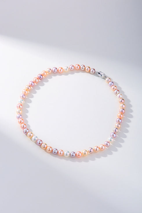 8-9mm Multicolor Freshwater Pearl Strand Necklace AAAA Grade - House Of Pearls